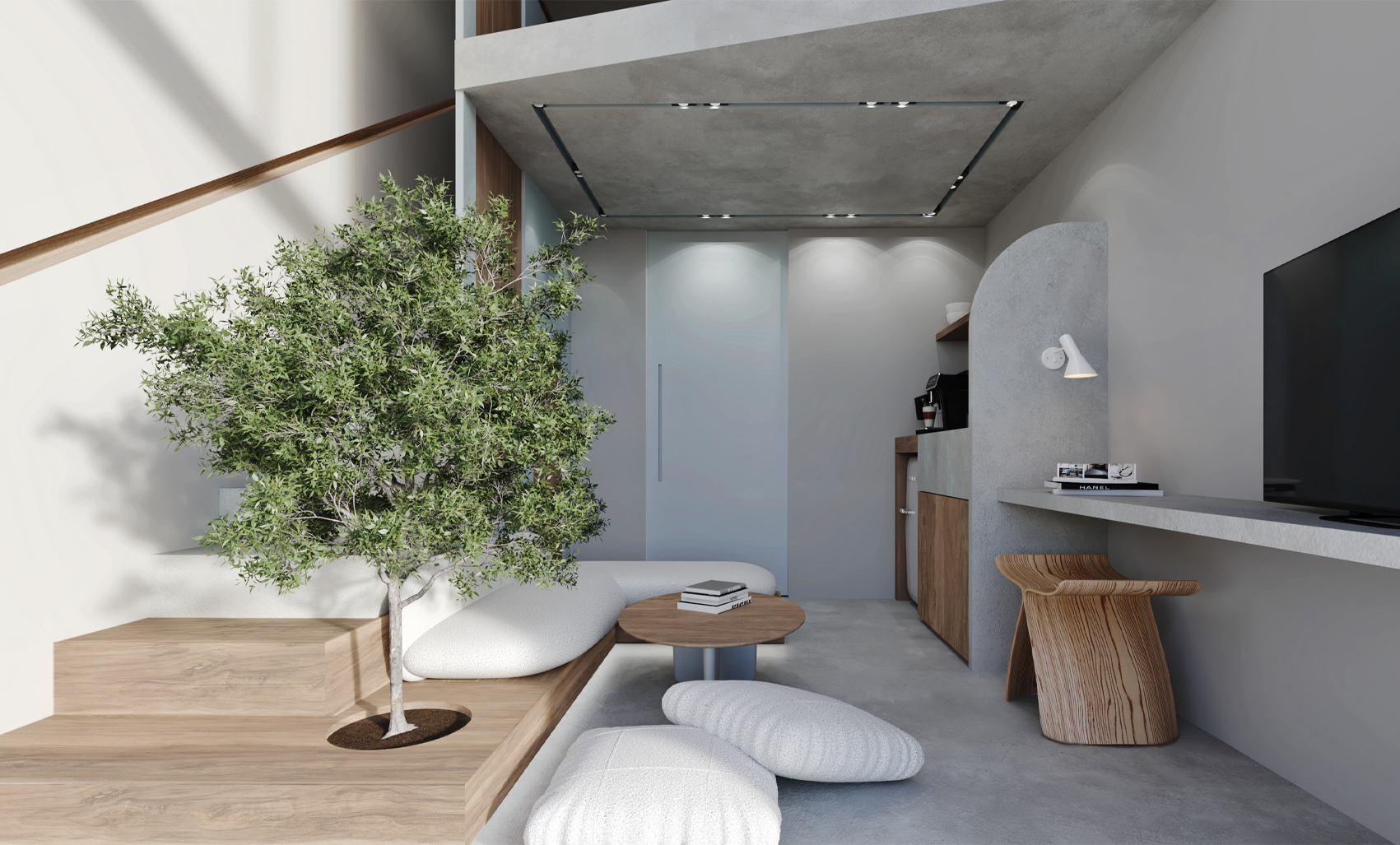 3-interior-design-airbnb-heraclion-crete-tree-stair-wood-custom-furniture