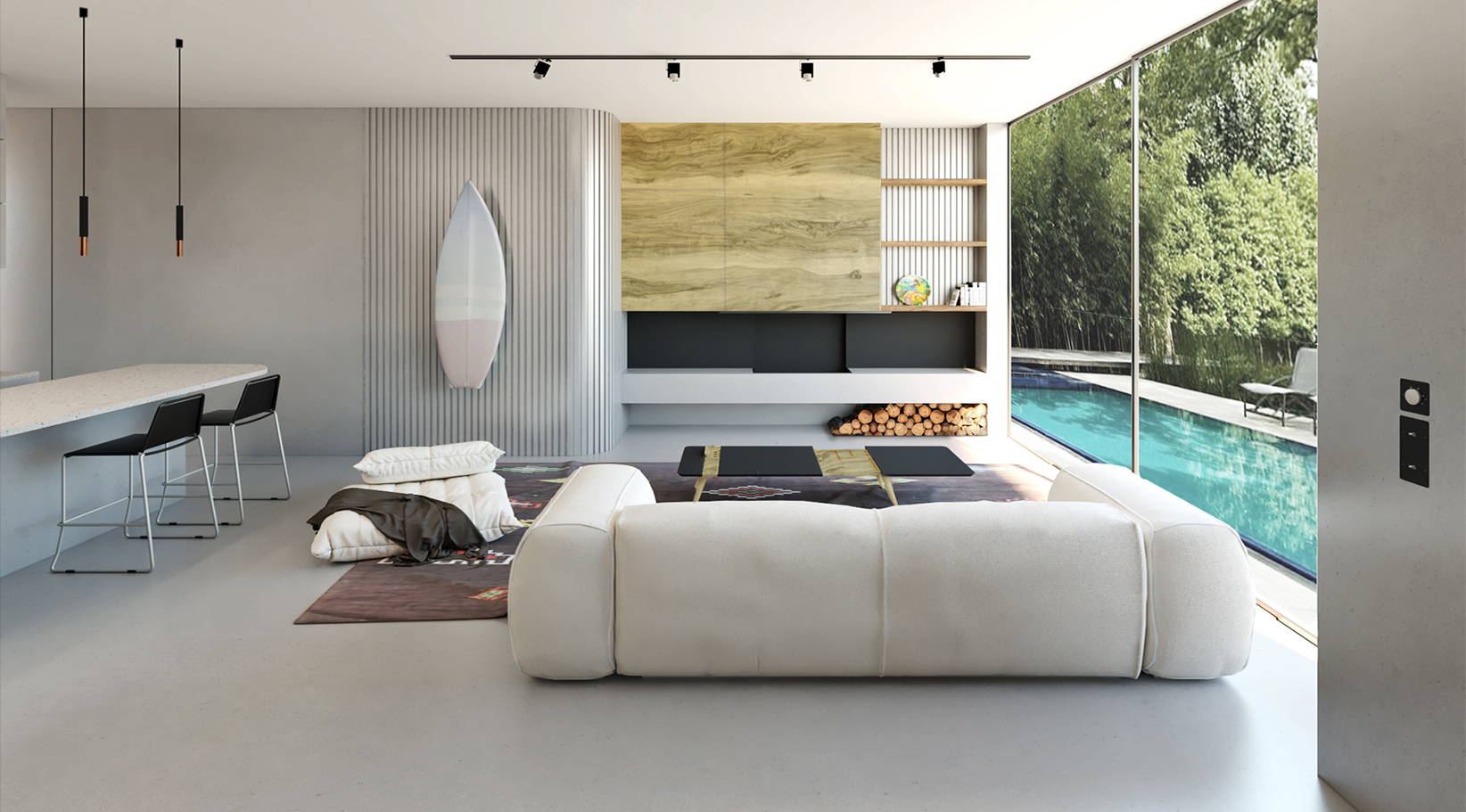 1-interior-design-livingroom-amazing-pool-surf-house-fireplace